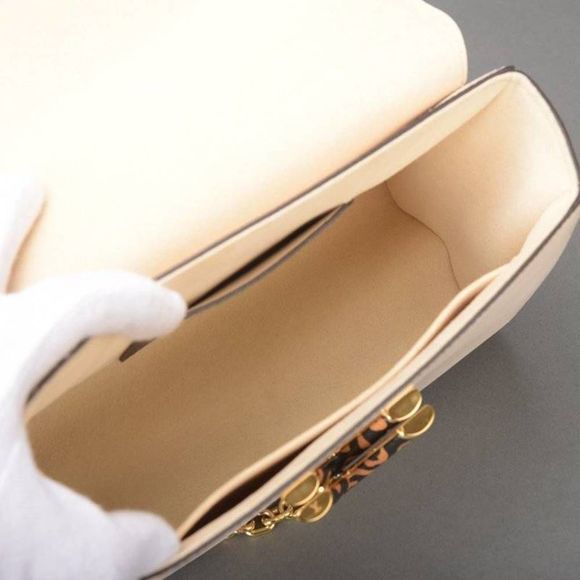 Louis Vuitton Twist MM Chain Shoulder Leopard Epi Leather White Shoulder Bag - Picture 6 of 6